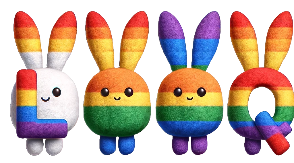 LGBTQ Logo in Cotton Bun Themed Design