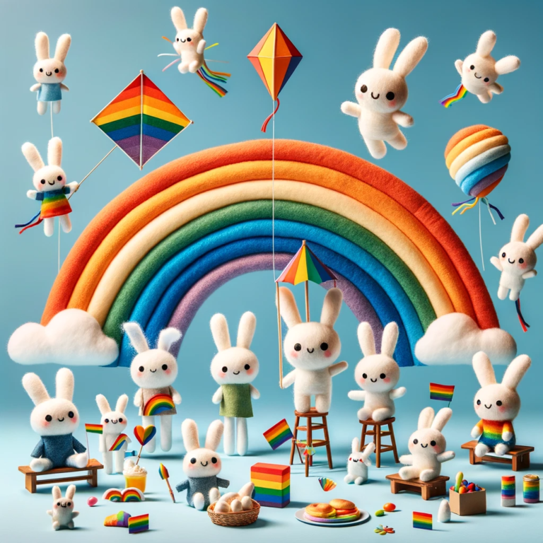 cotton made bun characters celebrating the LGBTQIA community